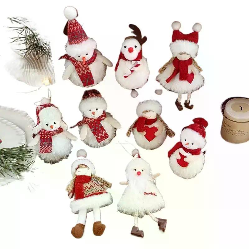 Christmas Plush Snowman Pendant Christmas Tree Hanging Lovely Beautiful Pendant Scene Decorate Christmas Tree Hanging Ornaments