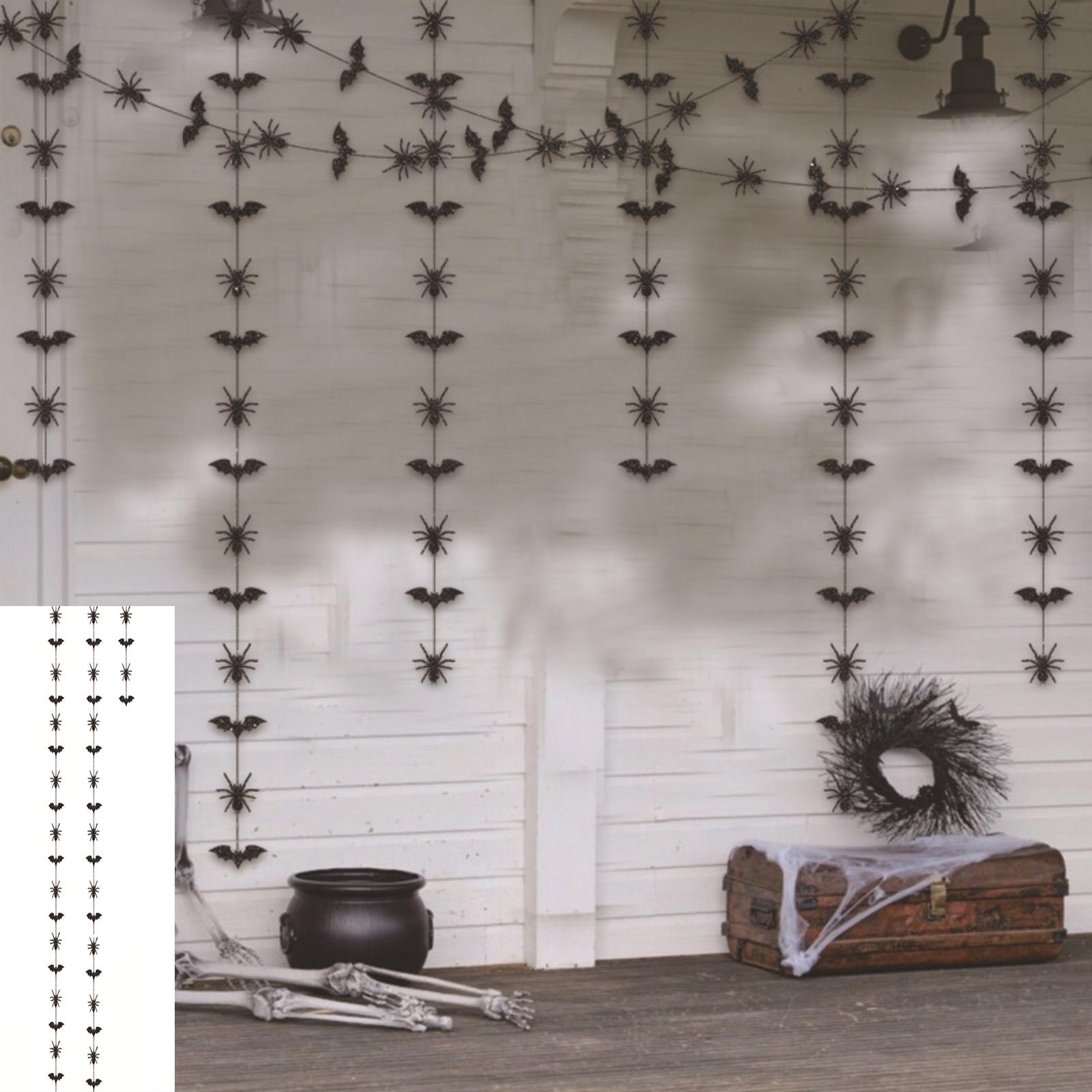 

Halloween Spider Paper Garland - Spooky Cutout Hanging Decor For Parties And Home Haunting One Size чёрный