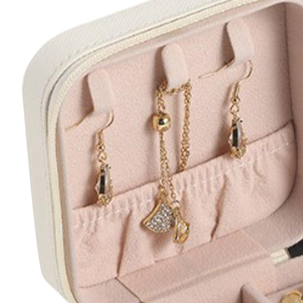 Jewellery Box Leather Jewelry Storage Case Large Capacity Portable for Earring Necklace