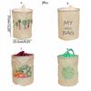 2Pcs Washable Fruit Storage Bag Wear-resistant Foldable Imitation Linen Storage Bag Recyclable Kitchen Drawstring Bag