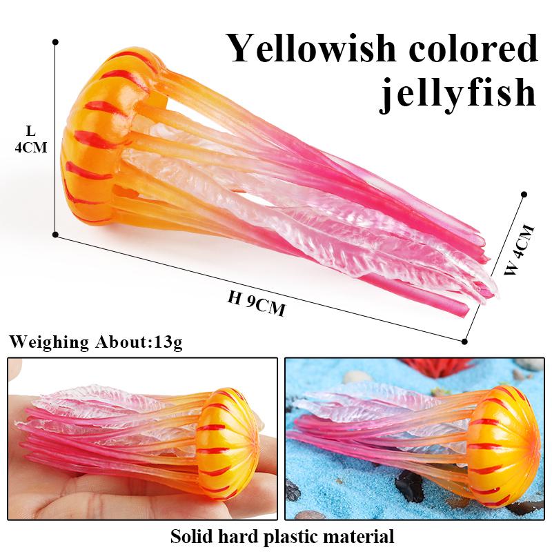 Oenux Ocean Starfish Sea Anemone Coral Jellyfish Squid Shrimp Crab Shark Animals Model Action Figures PVC Miniature Kid Toy Gift