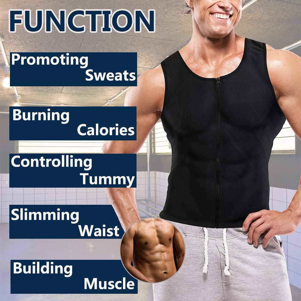 Men's Sauna Sweat Shirt - Heat Trapping Workout T-Shirt For Weight Loss & Training | Neoprene Slimming Vest