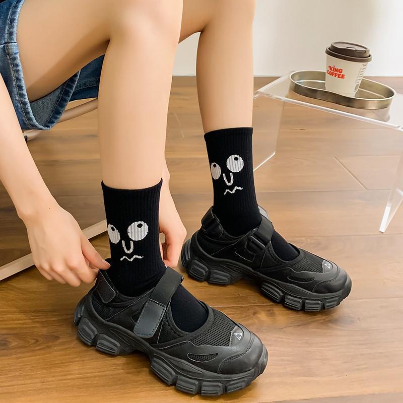 Korean Funky Harajuku Trend Women Socks Unisex Funny Socks 16 Colors Combed Cotton Street Skateboard Casual Couple Crew Socks