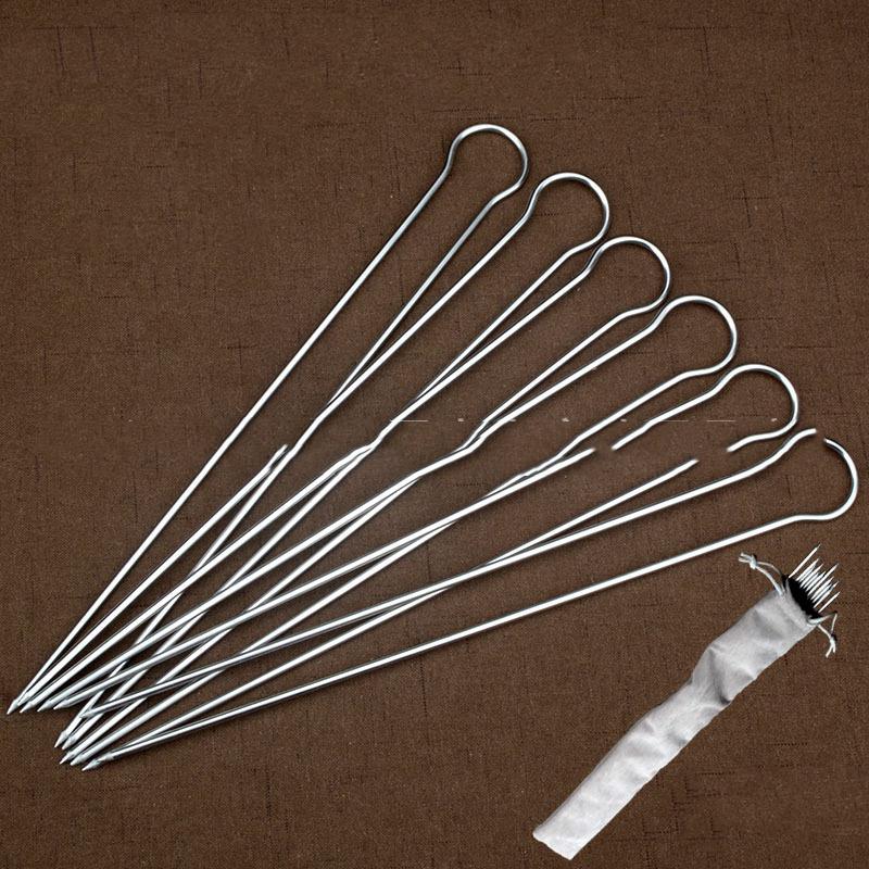 Household All Stainless Steel Barbecue Fork Barbecue Tool U-shaped Barbecue Chicken Wing Fork, 6 Thick Barbecue Forks