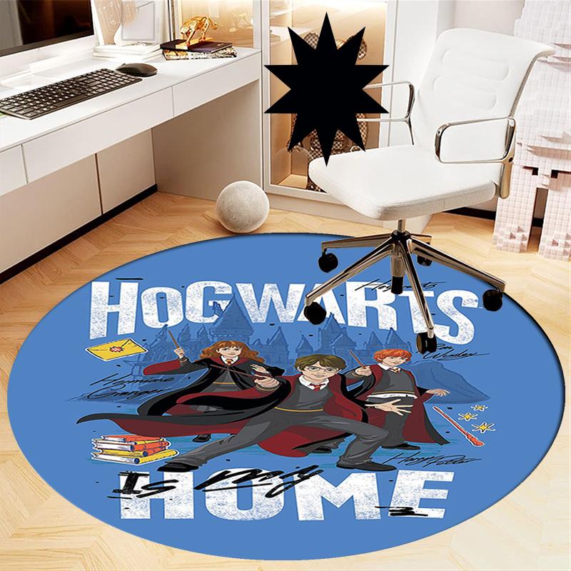 Harry Potter Printed Round Rug Carpet Chair Rug Area Rug Entryway Doormats,for Office Chair Living Room Bedroom Kitchen Room.