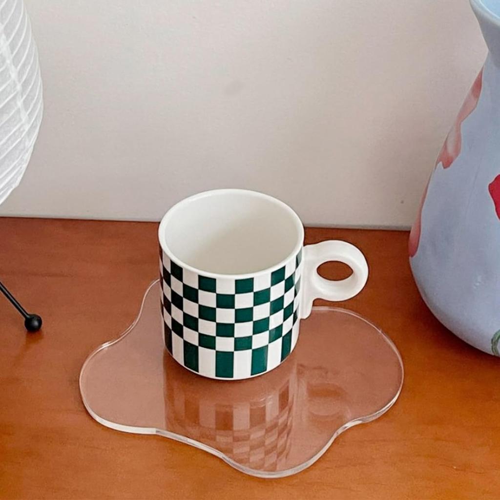 3 Pcs Acrylic Irregular Coasters Cloud Shape Cup Mats Transparent Cute Coaster for Tabletop Protection Home Decor for Coffee Table, Stone Tables,