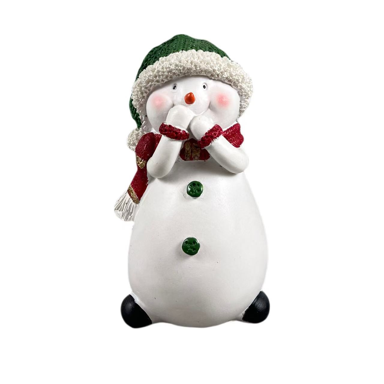 

Christmas Snowman Family Statue Winter Decor Resin Indoor Home Ornament