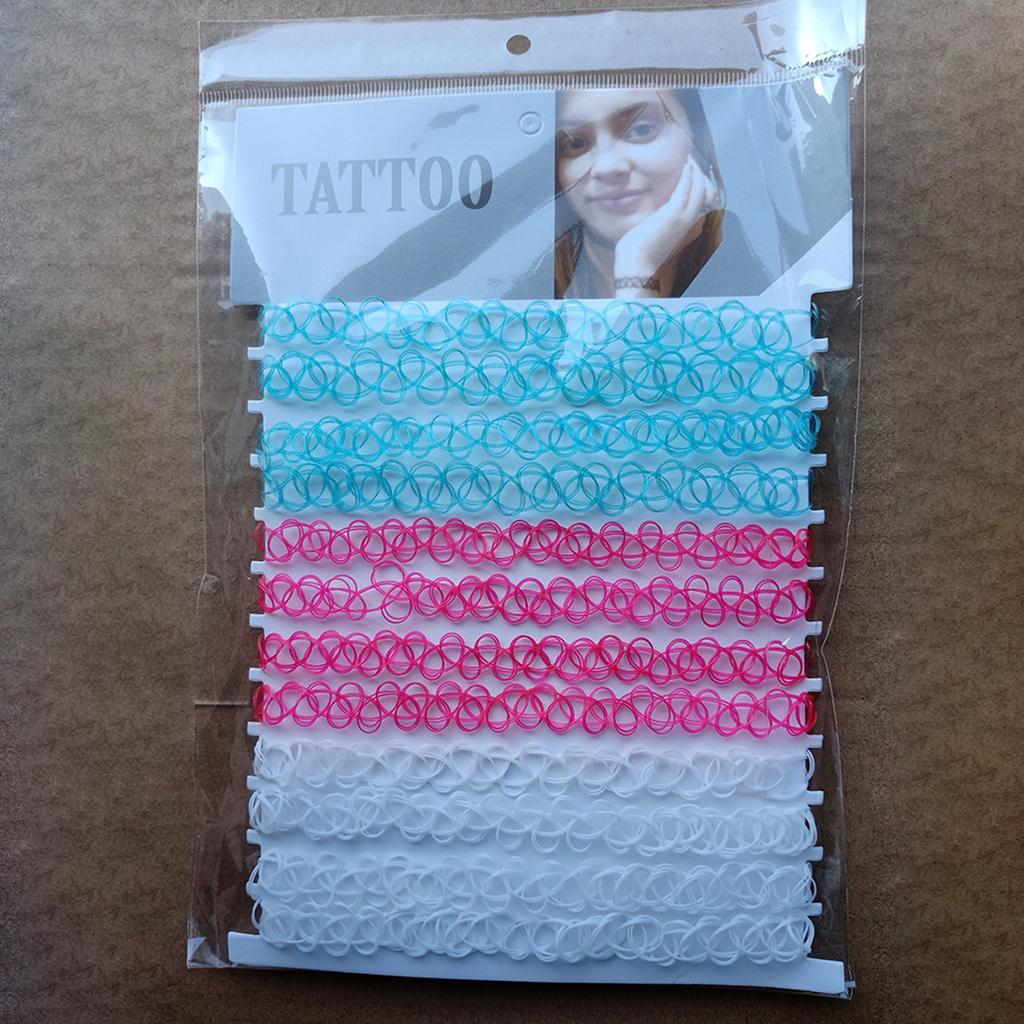 12pcs Hot Sale Vintage Chokers Necklaces For Women Stretch Tattoo Necklaces Elastic Chocker Simple Trendy Girls Short Pendant