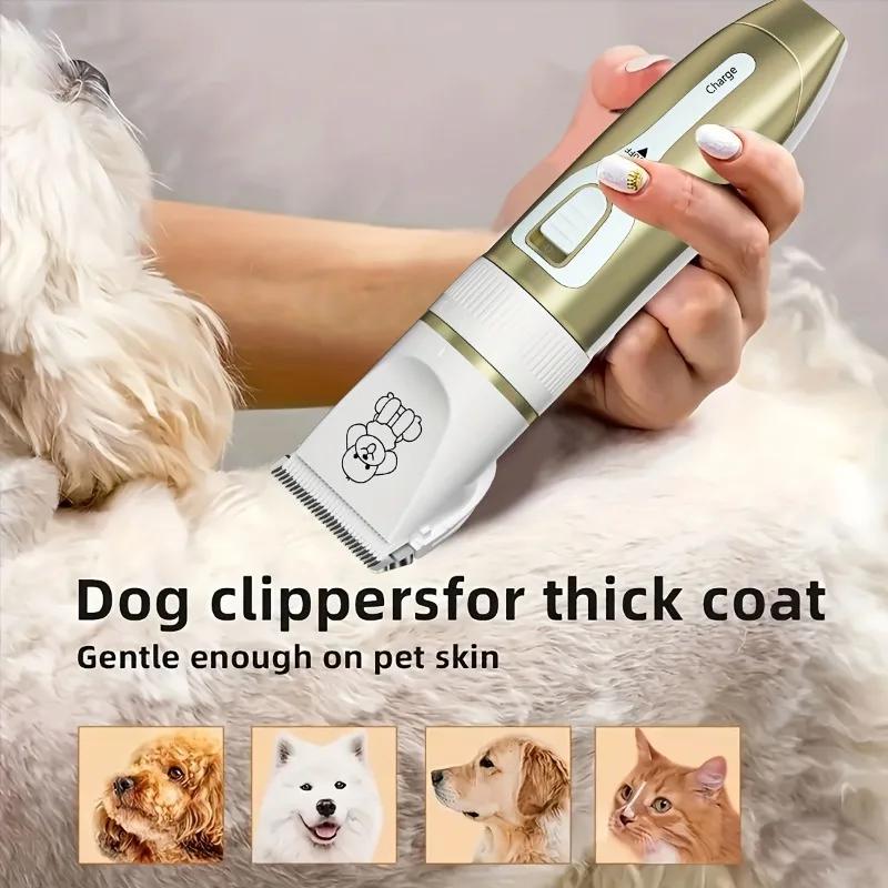 1pcs Professional Pet Clipper for Dogs Cats - Cordless USB Rechargeable Hair Trimmer with Guard Combs Low Noise Grooming Kit