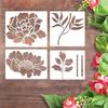 6Pcs Large Flower Stencils Garden Fence DIY Decoration Reusable Wall Stencils Nature Templates Graffiti Stickers