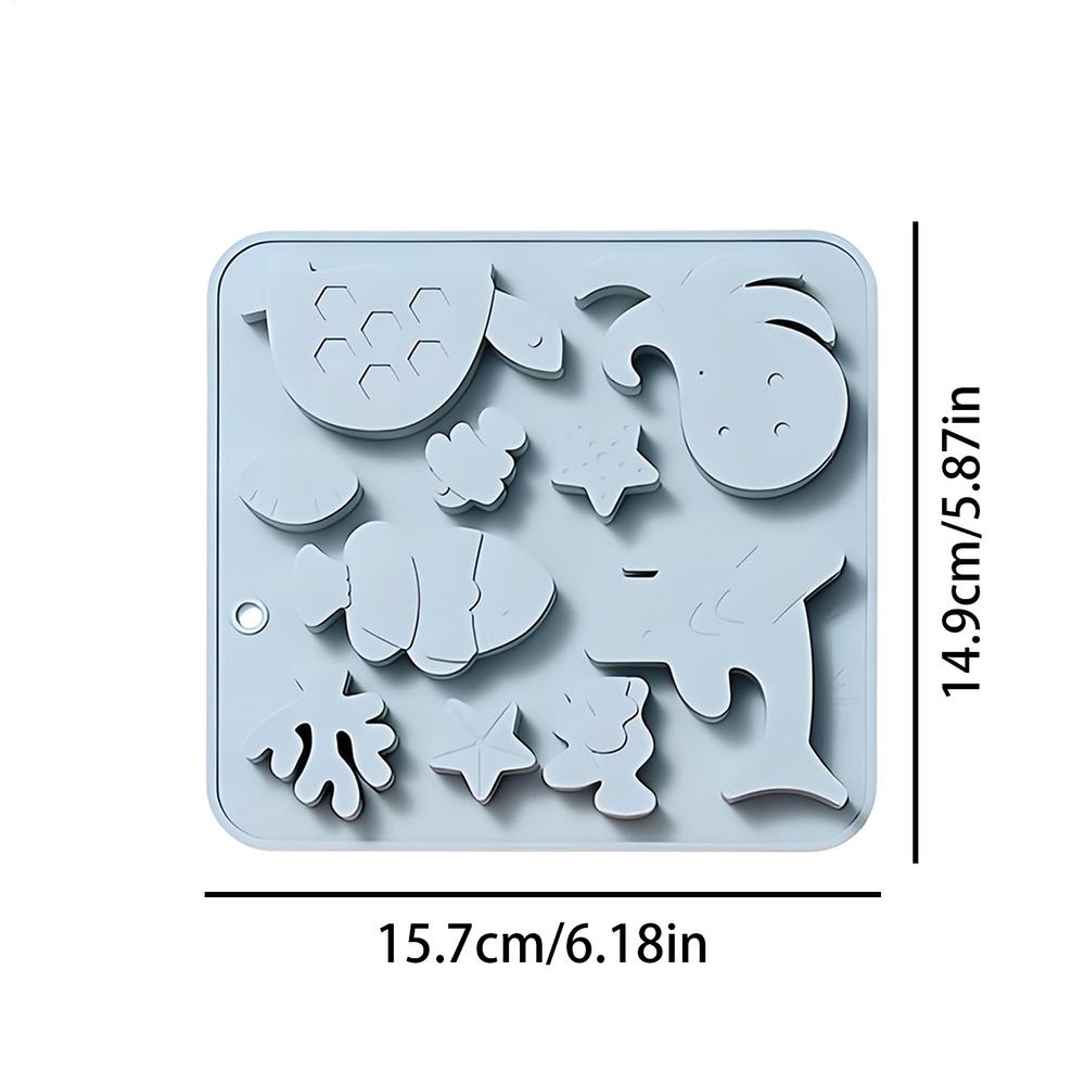 10 Cavity Silicone Chocolate Mold Baking Moulds Sea Animal Themed Silicone Candy Molds For Gummy, I Ce Cube, Cake Decorating