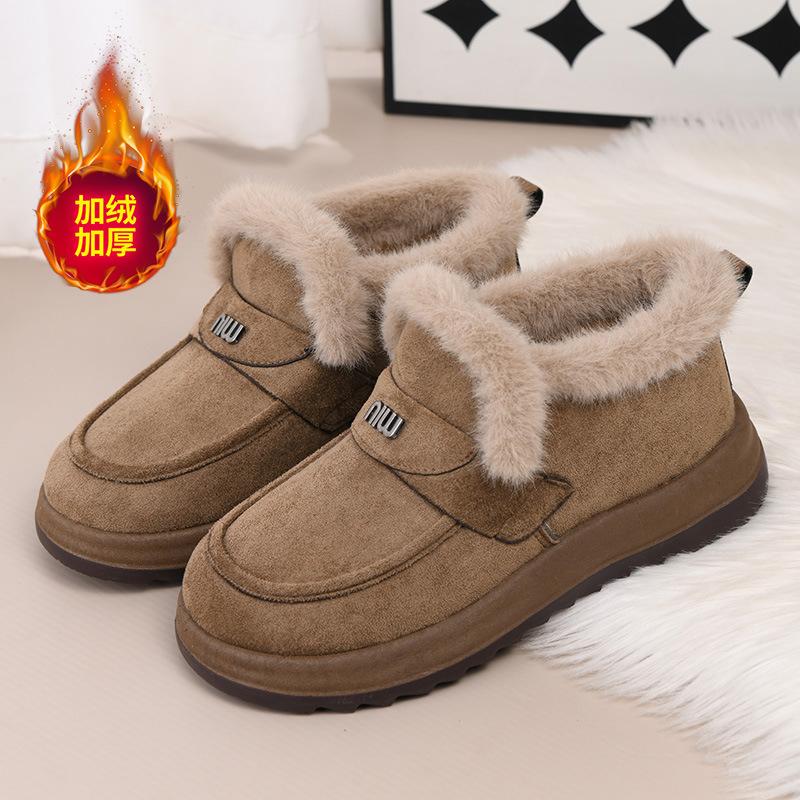 

Хлопковая обувь женская бархатная осенне-зимняя новая обувь для снега Maillard женская хлопковая обувь круглый носок плоская подошва повседневная 41