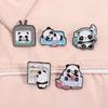 Cute Panda Enamel Pin Creative Panda Listening To Music Cartoon Animal Brooches Lapel Backpack Badge Jewelry Gifts for Friends
