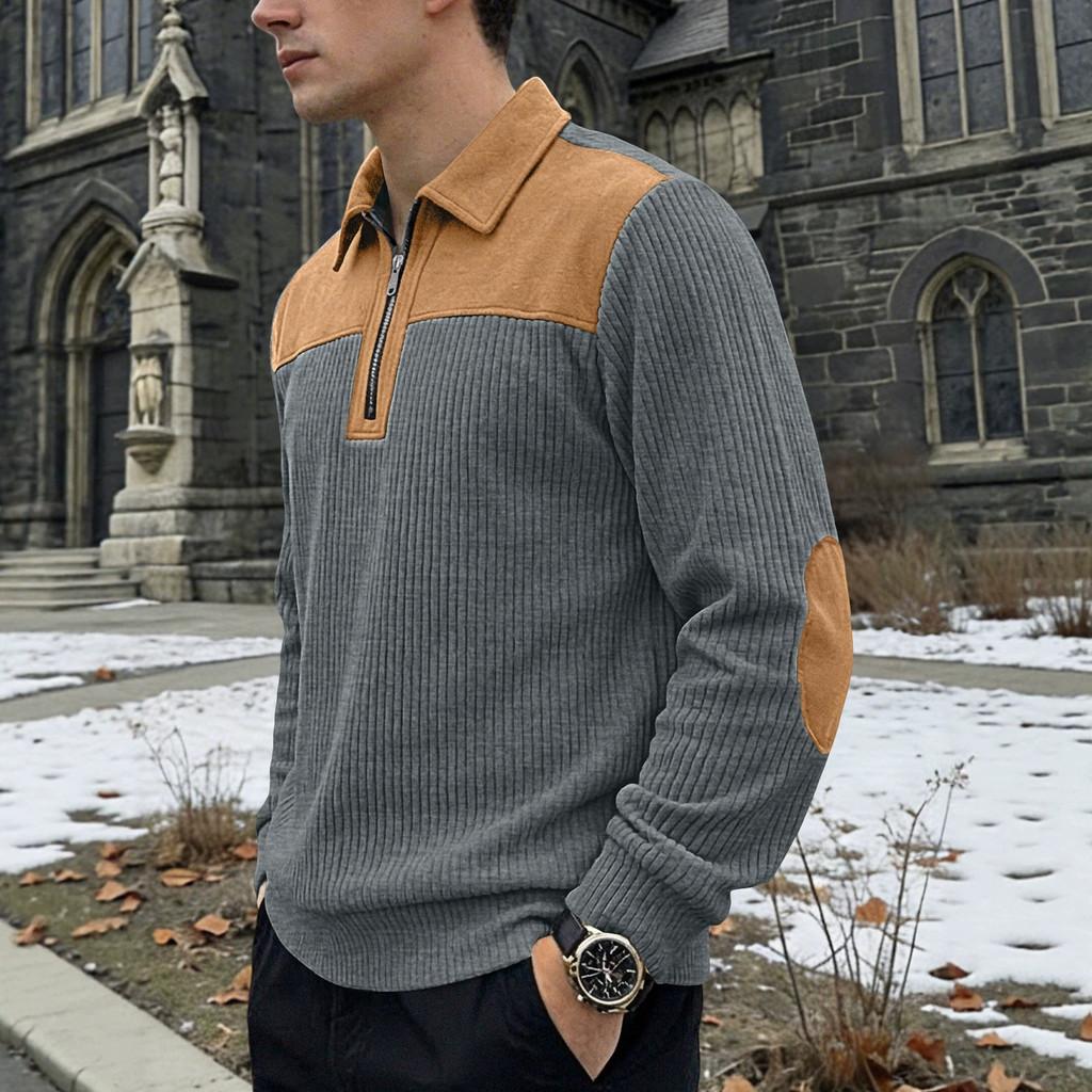 Mens Knitted Polo Shirt With Embroidery For Casual Office Winter Wear