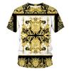 Summer Fashion New Yellow Crown Printed Men's T-shirt Street Harajuku Comfortable Plus Size Round Neck Short Sleeve Top