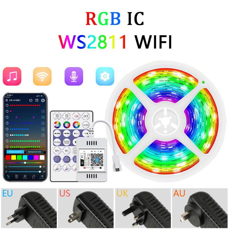 

DC 12V WS2812B Dream LED Bar Light Bluetooth 5050 RGB BCCT RGBWW Dream Color Light Спальня Телевизор Компьютерный набор украшений + Мощность Smart Neon Light Waterproof 28K BT&30M