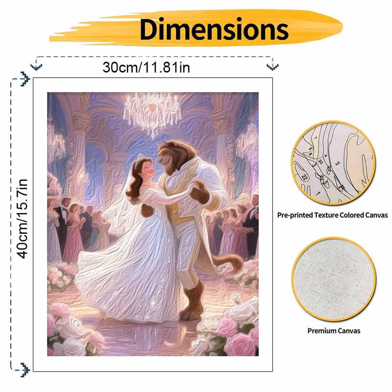 Disney Beauty and the Beast oil painting hand painting art kit coloring painting handmade diy home decoration gift