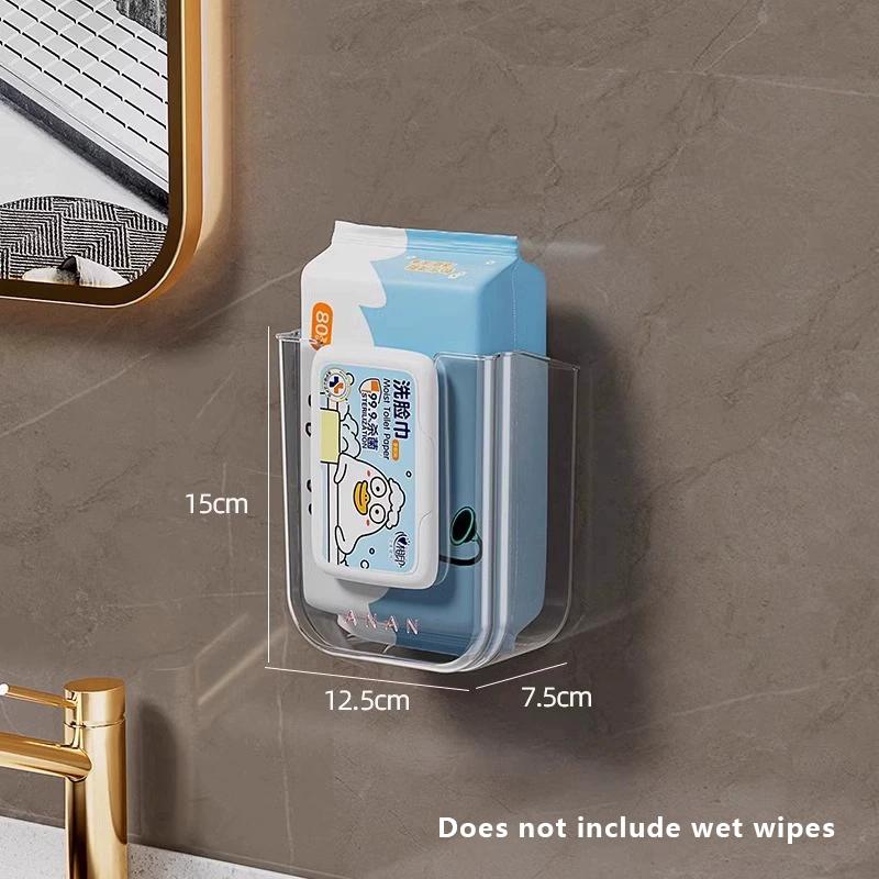 Wet Wipe Box Wall Mounted Wipe Tissue Organiser Box Self-Adhesive Paper Towel Dispenser For Kitchen Bathroom