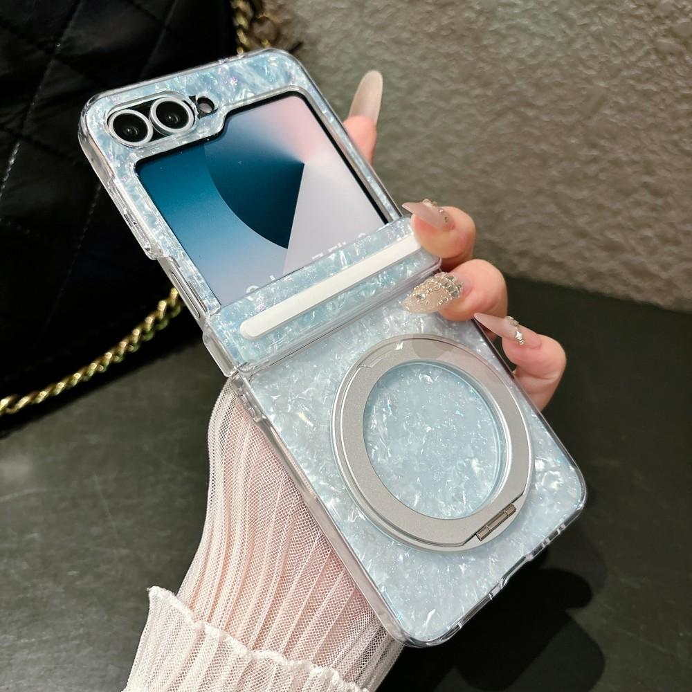 Colorful For Samsung Galaxy Z Flip 6 7 FE 5G Rotating Bracket Phone Case Magnetic Hinge Protective PC Hard Shell Back Cover
