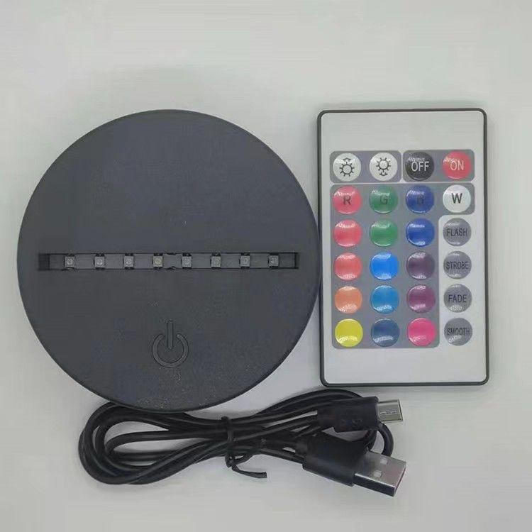 3D Night Light Base with USB & Battery Options