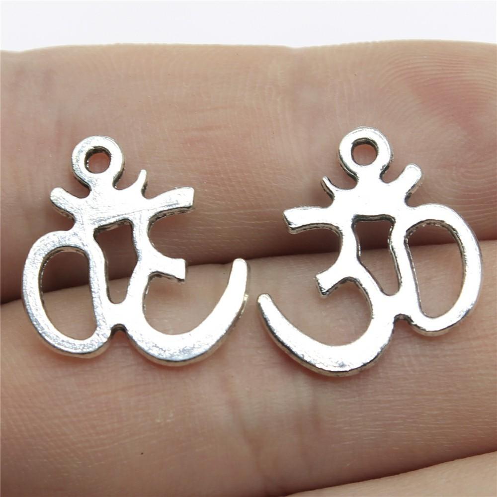 10pcs Charms Om Antique Silver Color Om Pendant Charms Yoga Om Charms For Jewelry Making