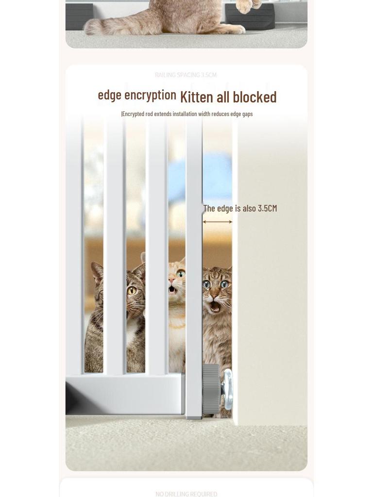 Cat Door Barrier: Auto-Close Pet Gate for Indoor, Balcony, or Stairway - No Drilling Needed