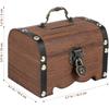 Vintage Treasure Chest Lock Box, Coins and Valuable Items Plastic Storage, Light Brown Bank Items with Locks for Children