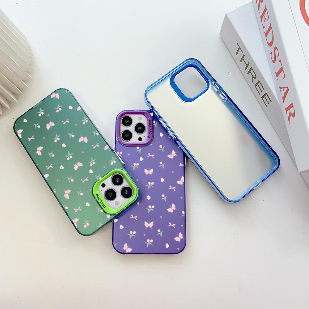 Fashion Colorful Sliver Double Sided Phone Shell Soft Edge Hard Case Full Cover Shockproof Phone Casing for Samsung A16 A55 Xiaomi Redmi 14C Poco C75