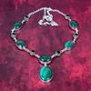 Malachite, Chrome Diopside Handmade Gemstone Necklace, 925 Solid Sterling Silver Necklace Antique Jewelry, For Thanksgiving