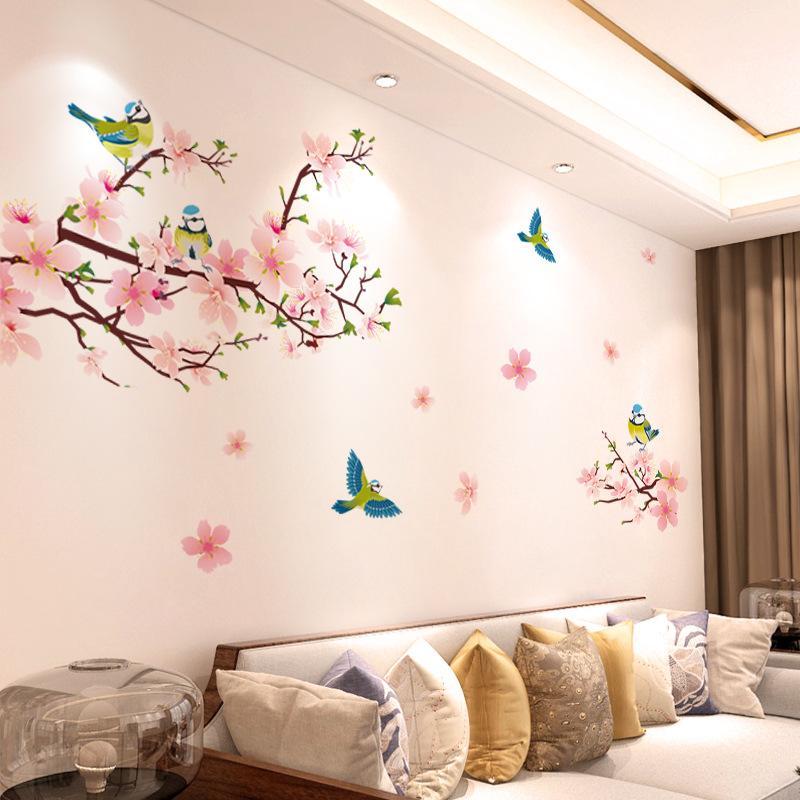 Self-adhesive Purple Lavender Butterfly Wall Decals DIY Floral Stickers for Coffee Shop Storefront Aesthetic Decoration