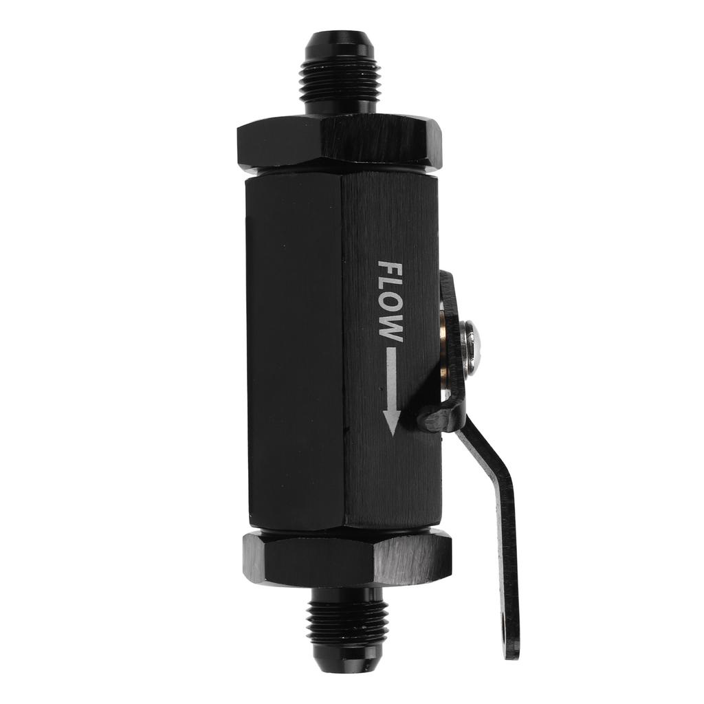 Car Fuel Shut Off Valve AN6 Fitting Flow Control Aluminum Alloy Black Rustproof Universal