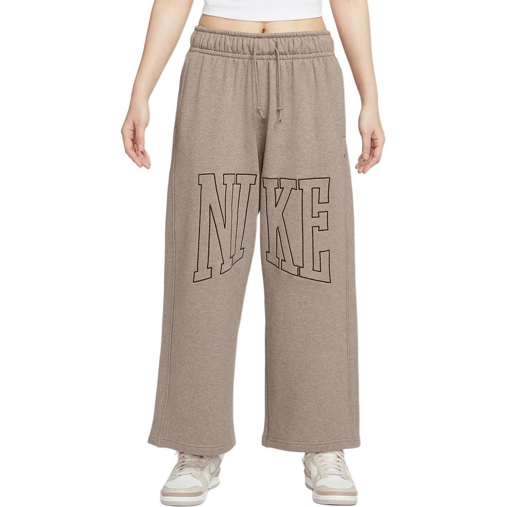 New Nike Swoosh AS W NSW S TR EET OH FLC Knitted Sports Pants Women's Mink Brown HQ5884-233