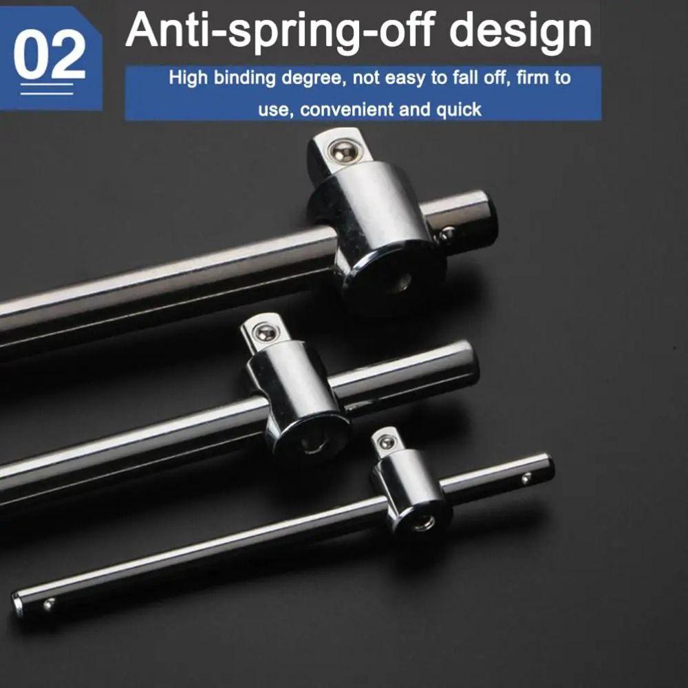 1Pcs 1/4" 3/8" 1/2" Drive Socket Wrench Sleeve Sliding Rod Durable T Bar Socket Adapter