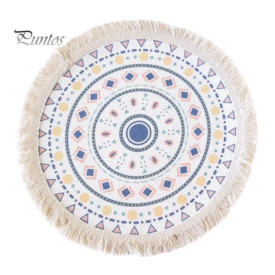 Descanso de Panela Antiderrapante para Cozinha, Jogo Americano Tecido de Algodão Estilo Boho, Jogo Americano de Mesa com Franjas de Borla para Pratos de Jantar, Jogo Americano Lavável a Quente, Suporte de Panela Resistente para Pratos Quentes,