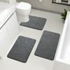 3pcs/Set Super Soft Memory Foam Bath Mat Carpet Bathroom Water-absorbing Non-slip Stone Pattern Floor Mat for Shower Room Rugs