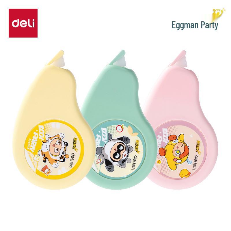 Deli Egg Party Collaboration Silicone Shell Correction Tape - Durable and Break-Resistant Correction Tape DZ108/DZ109.