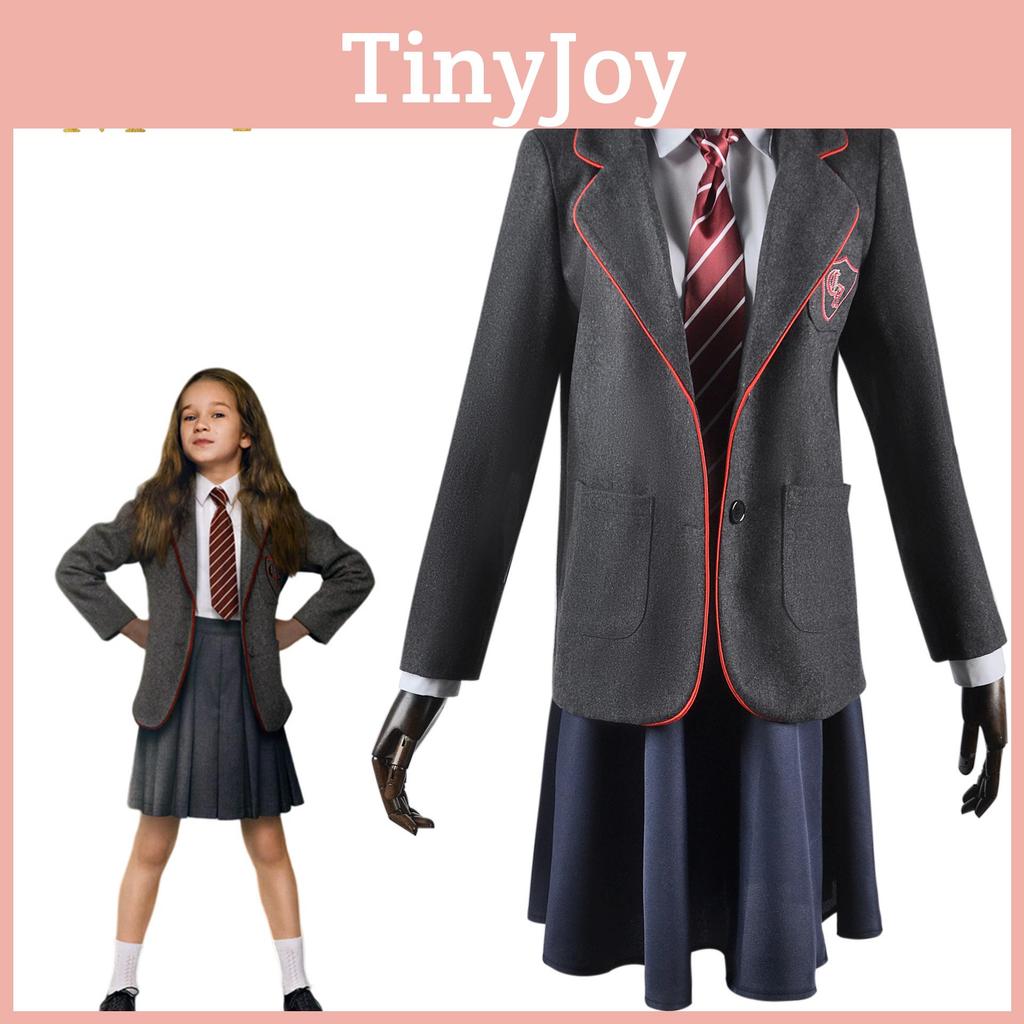 Matilda Cosplay Kostüm Erwachsenen-/Kindergrößen Grau Schuluniform