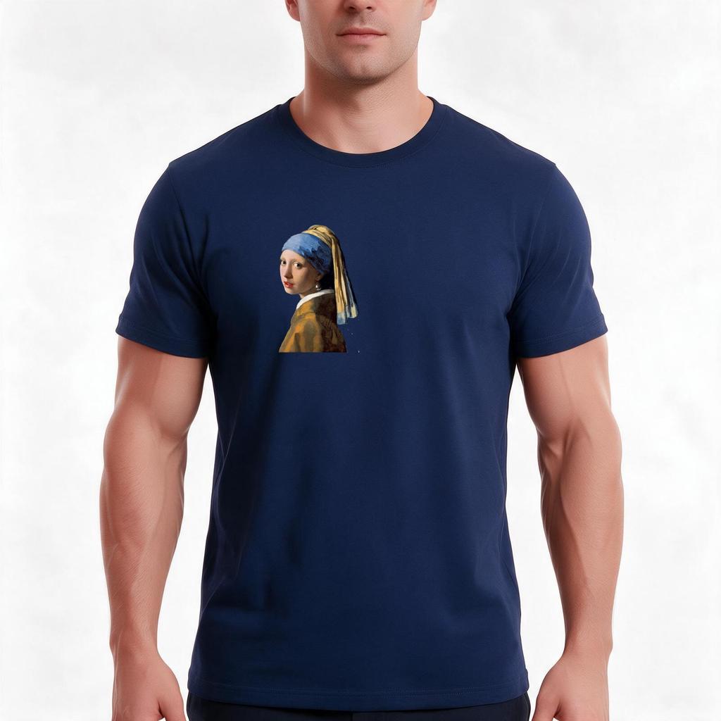 Girl With A Pearl Earring Tshirt Summer Casual Cotton Tee Oversized Streetwear Tops Vintage Graphic Print Unisex Unisex Unisex