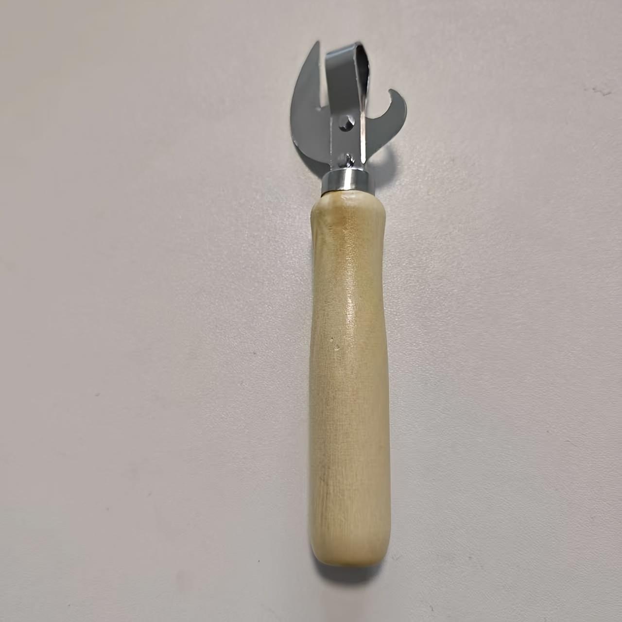 

1PC Stainless Steel Manual Canning and Bottle Opener with Ergonomic Wooden Handle, Durable and Easy To Use жовтий