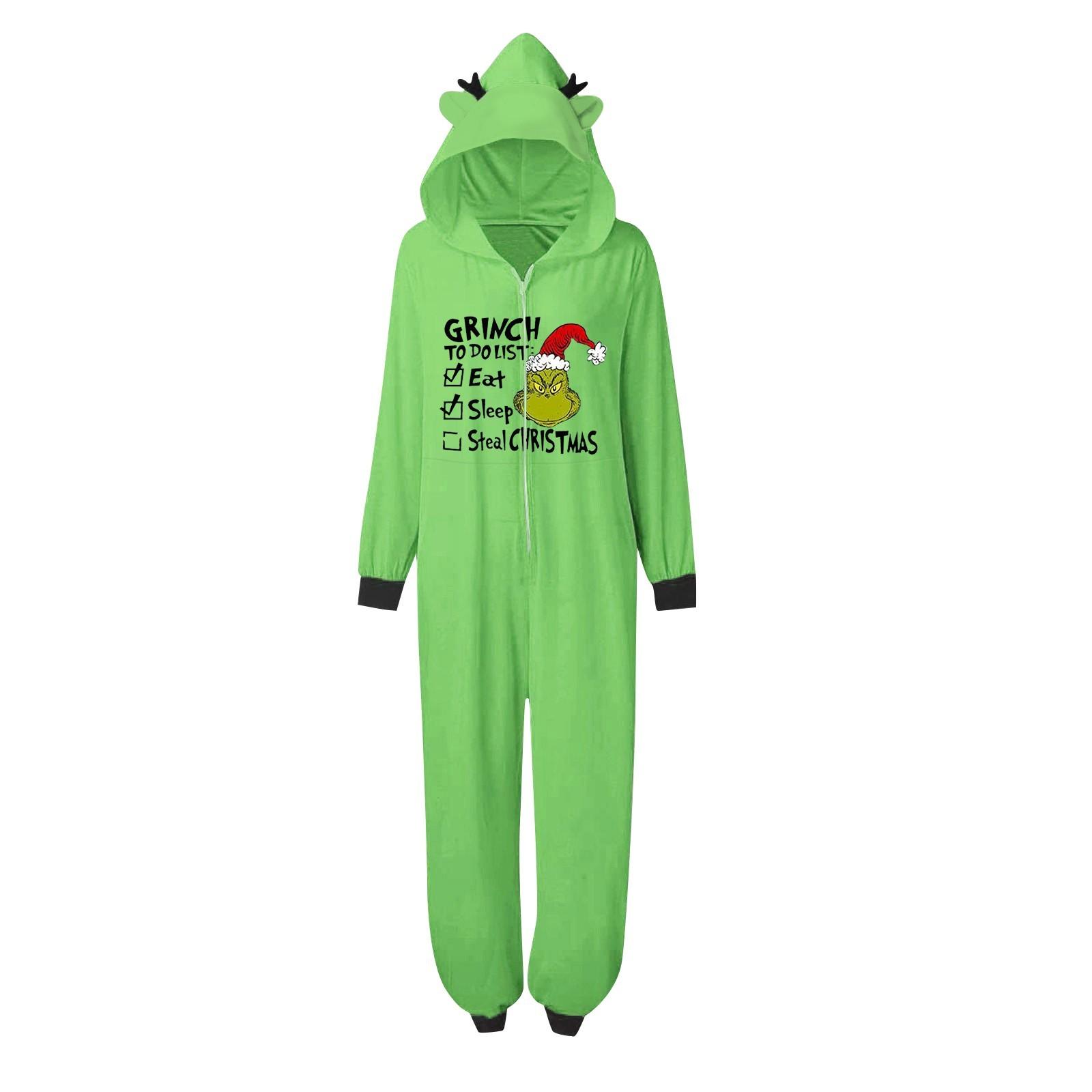 

Комплект комбинезона на молнии с капюшоном и длинными рукавами для всей семьи с рождественским принтом S