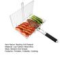 Grill Basket Foldable BBQ Grilling Removable Handle Basket with Stainless Steel Outdoor Cooking Camping Accessories