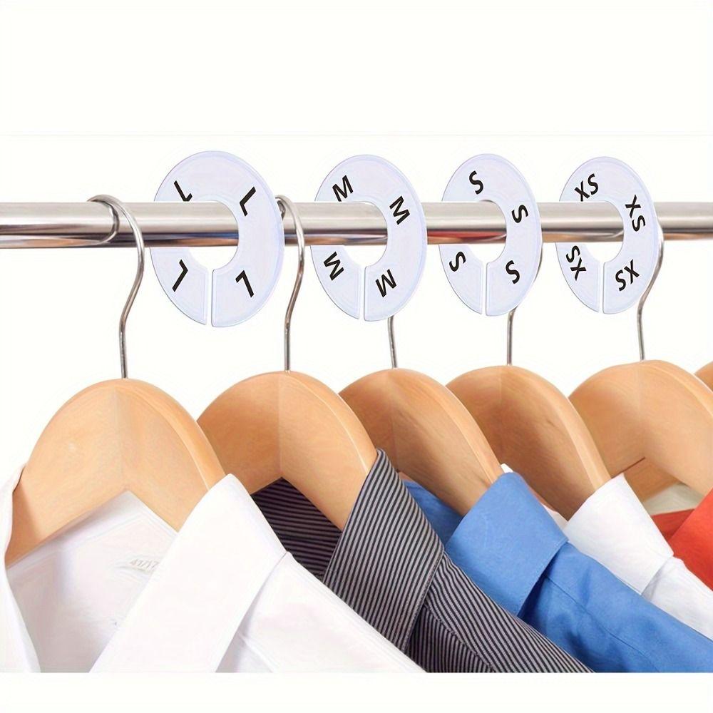 8Pcs Lightweight Closet Hanger Dividers Garment Tags Clothing Size Marking Ring  Boutiques