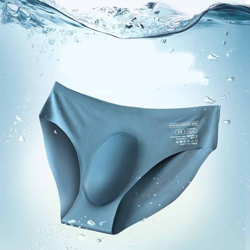 Ice Silk Men's Briefs One-piece Seamless Man Triangle Underpants Traceless Quick-dry Sexy Underwear Men Shorts
