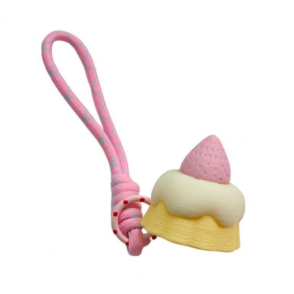 Cute 3D Strawberry Cake Mini Clicker Fidget Keychain Push Decompression Stress Anxiety Relief Lanyard Sensory Novelty Fun Gift