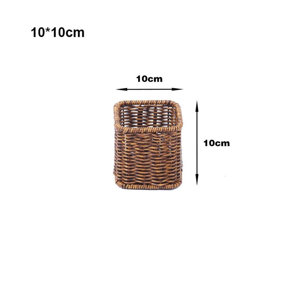 Hardness Rattan Wicker Woven Serving Baskets Handwoven Household Drain Chopstick Fork Spoon Holder 7 Styles