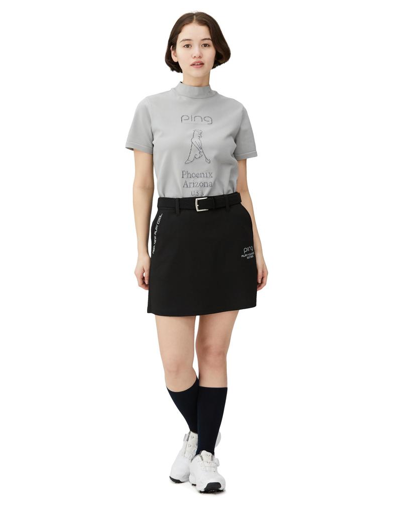 [Pin Apparel] Women's Moisture Wicking Quick Dry Skirt (All-Directional Stretch, UV Protection)  Golf  622-4134202 010Black M