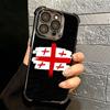 Georgia Passport Flag Plating Phone Case For Iphone 16 17 Pro Max Air 16E 14 15 Plus 12 13 Mini Anti-Fall Airabag Cover