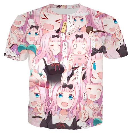 Chika Fujiwara T-shirt Top 3D Print Anime Kaguya Short-sleeve T-shirt Sportswear Casual Street Trend