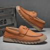 Genuine Leather Men Shoes Hand-stitching Men's Loafers Walking Moccasins Breathable Slip On Driving Shoes Male Outdoor Footwear