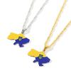 Titanium Steel Ukraine Map Pendant Necklace Ukrainian Jewelry With Chain